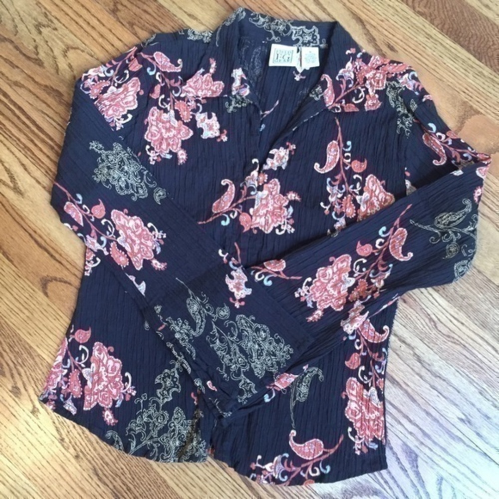 Field Gear Brown and Orange Fitted Long Bell Sleeve Women’s Blouse - M - Picture 1 of 15